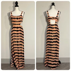 Tie dyed maxi dress with cutouts